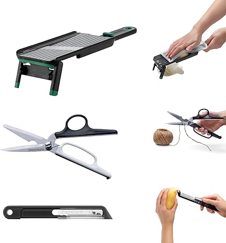 Miniatura 8 de Dreamfarm Juego de herramientas de cocina, Ograte & Ozest, rallador ultrafino de doble cara y zester autolimpiante con cubiertas a presión,