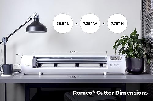 Miniatura 2 de Siser Romeo Essential Bundle - Máquina de corte profesional de 24 pulgadas para vinilo, papel y más, compatible con WiFi con Windows y Mac, incluye
