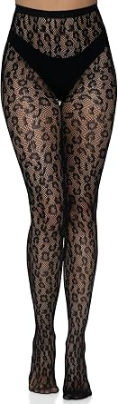 Leg Avenue Women's Plus Size Fishnets, Stretchy Net Patterned Tights for Women with Designs