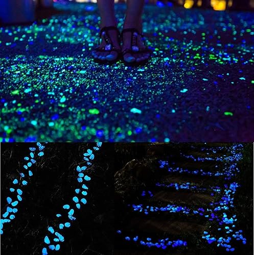 Miniatura 6 de Piedras de jardín que brillan en la oscuridad para pasarela y decoración (azul 400 unidades)