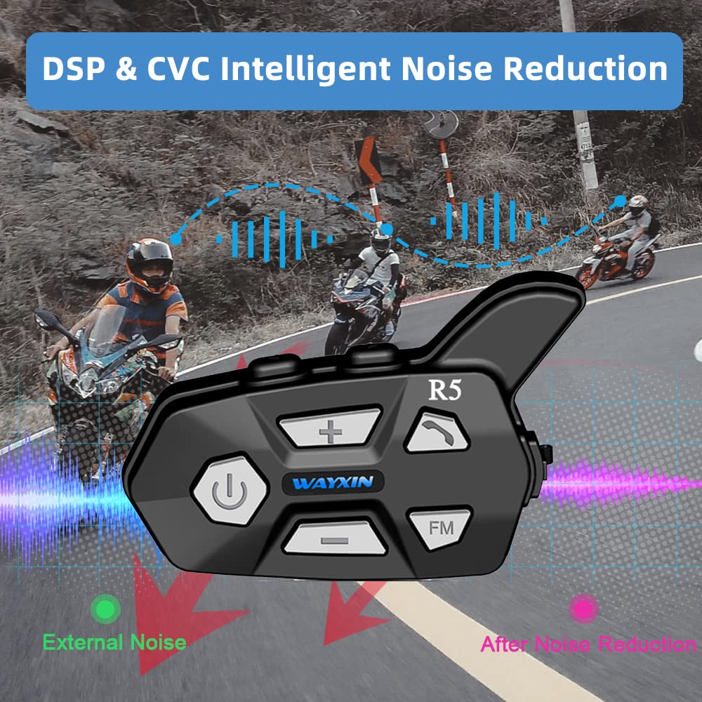 Sistemas De Comunicación De Casco, Intercomunicador Bluetooth 5.0 Casco De Motocicleta Auricular Bluetooth Sistemas Universales A Prueba De Agua Para ATV/Motocicleta/Dirt Bike