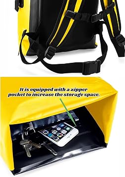 Green Waterproof Duffle Bags for Travel, Durable-waterproof Backpack, Roll-top Seal Design, Suitable for Cycling, Outdoor Sports55L
