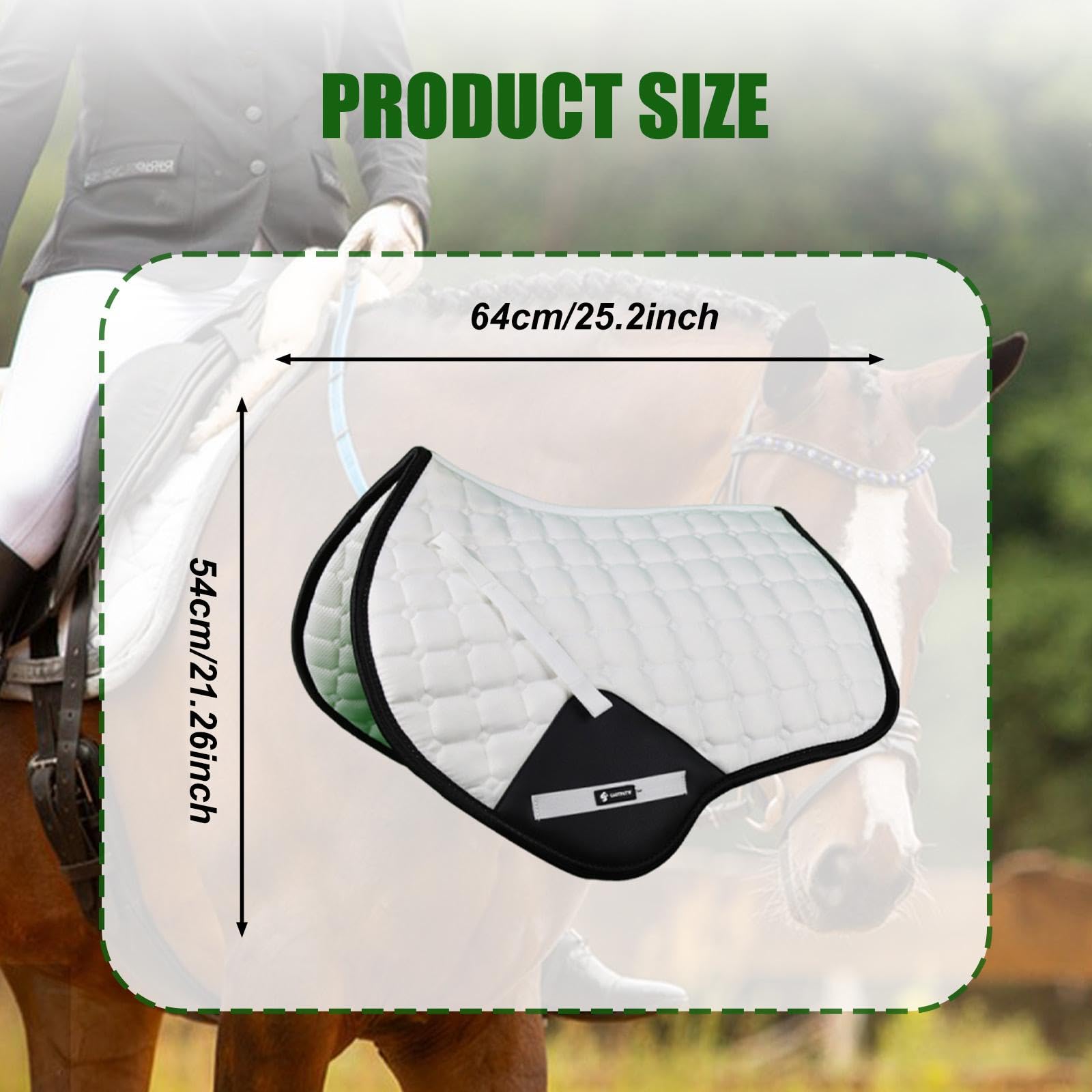 Manta para Caballo Almohadilla de Silla de Montar Cojín Ecuestre Antideslizante Absorbente de Sudor de Lona Adecuada para Entrenamiento Salto Ecuestre