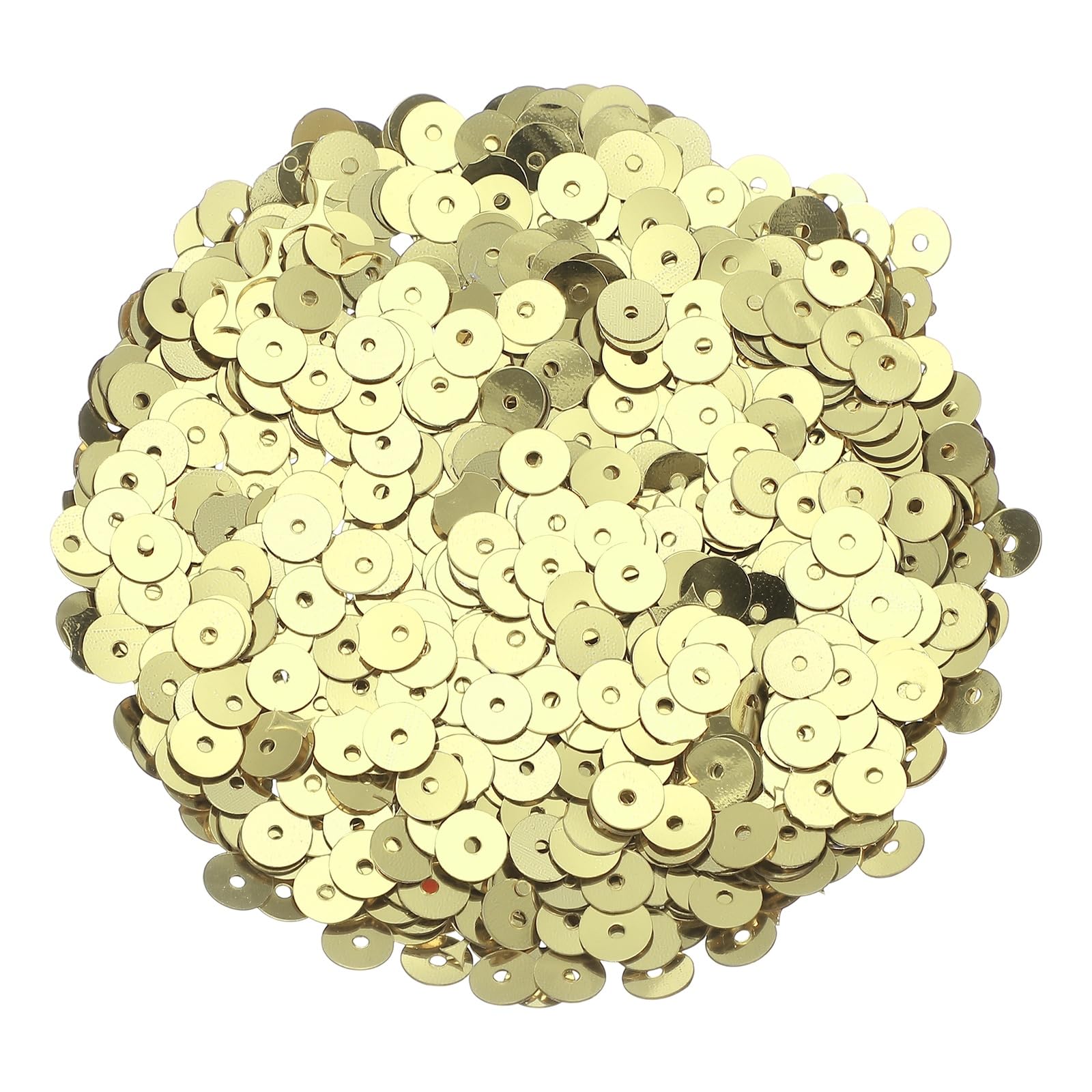 Paillettes de couture plates 6 mm or clair en lot de 30000 pièces sans défaut