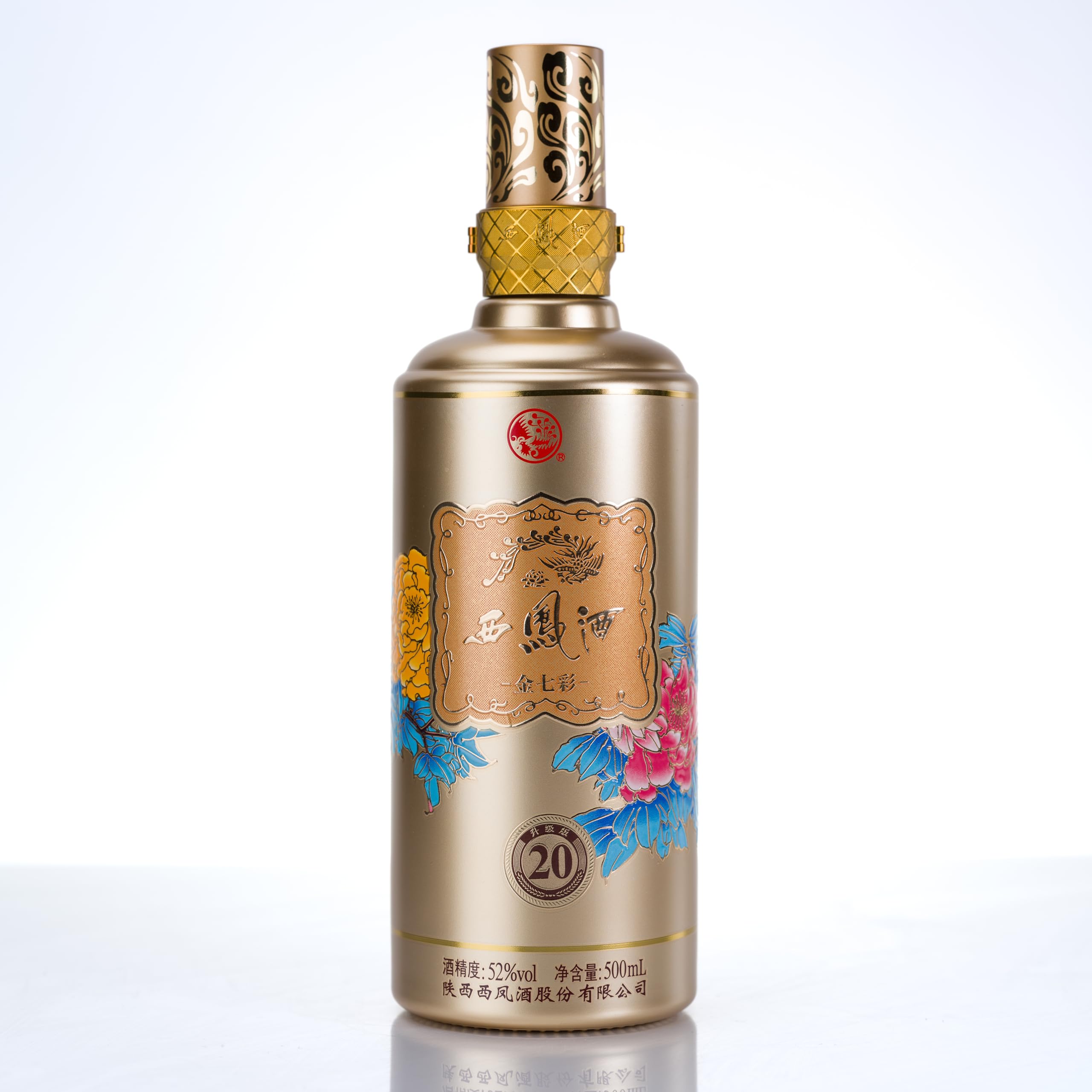 Amazon.co.jp: 金七彩 西鳳酒 20年 52度 500ml 中国白酒 鳳香型 高級酒