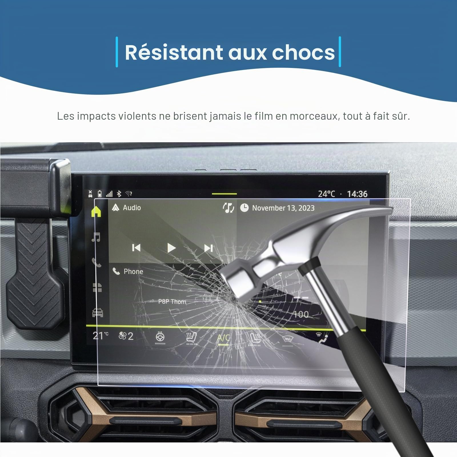 GAFAT Nouveau Dacia Bigster Mild Hybrid 2025 2026 10,1" Film de Protection d'Écran pour Navigation, Film Touchscreen en Verre, Accessoires Dacia Bigster 2025, Anti-chocs, 9H Anti-Rayures