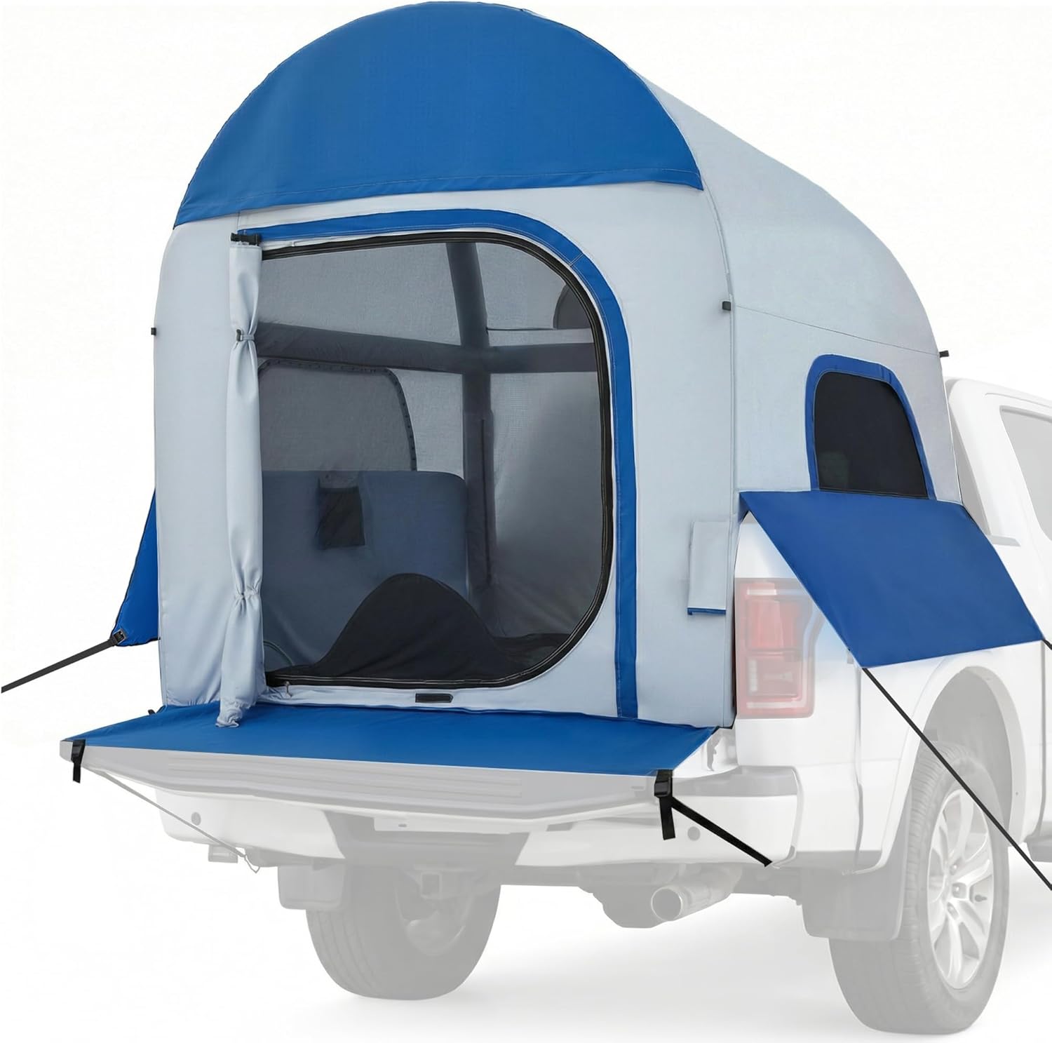 Inflatable Truck Bed Tents 5.5 ft–8 ft with Air Pump, 3-Minute Fast Setup Pickup Truck Tent for Camping, Dual-Use Truck Bed Tent & Ground Tent, Waterproof All-Weather