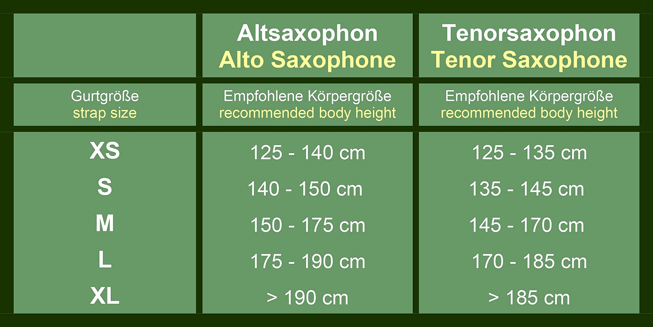 Arnes saxofón Cordon Saxo Cordón Para saxofón alto/tenor o barítono cruzado Hombre Deluxe (Tamaño: XS)