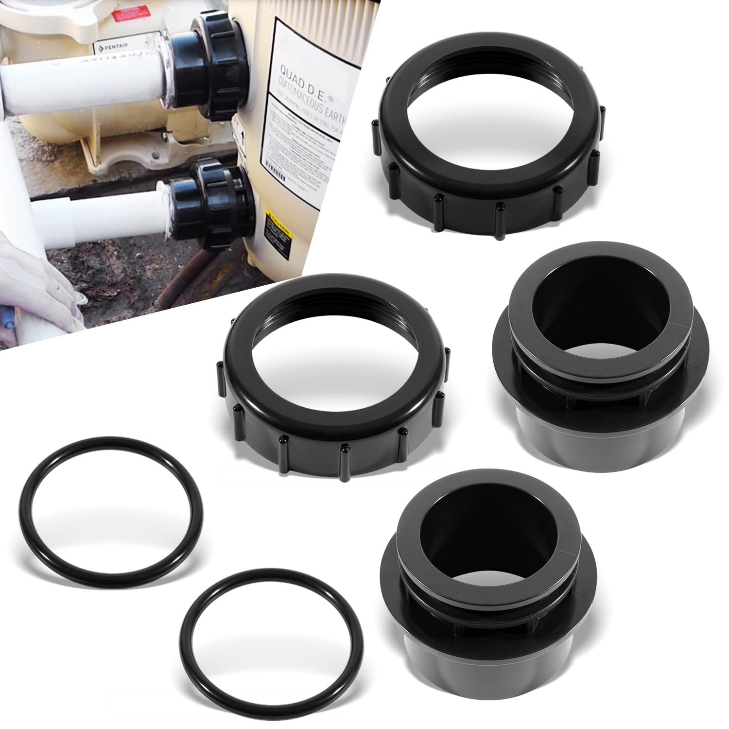 Adaptateurs de valve de piscine noirs 270100 filtre à cartouche spa