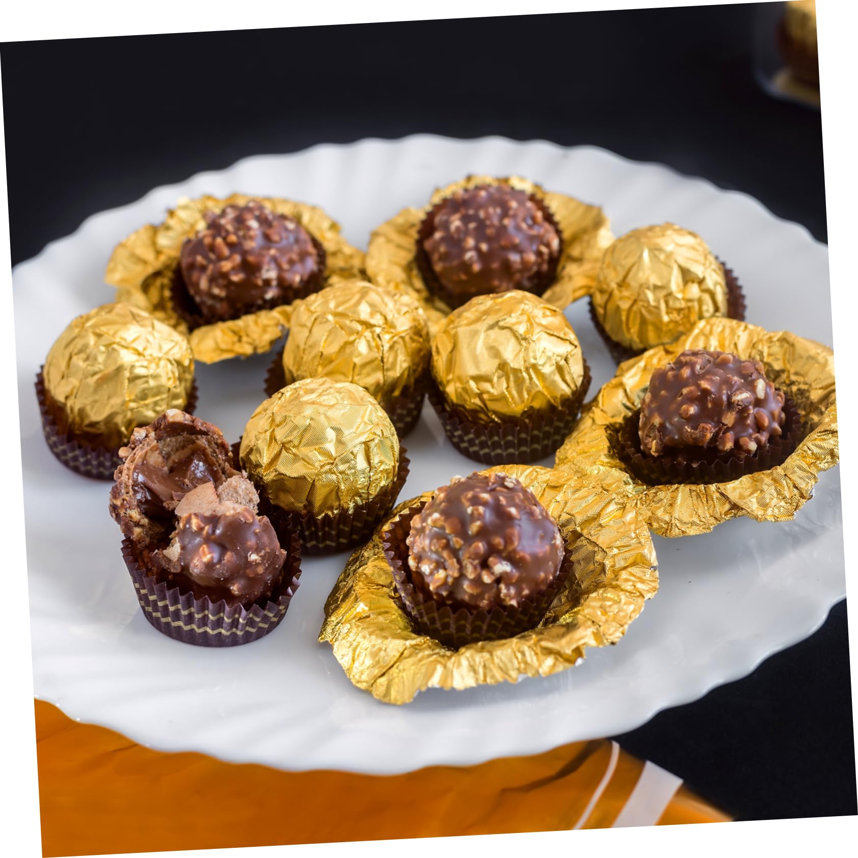 SOLUSTRE Feuilles D’Aluminium Dorées pour Chocolat et Bonbons 200 Pièces