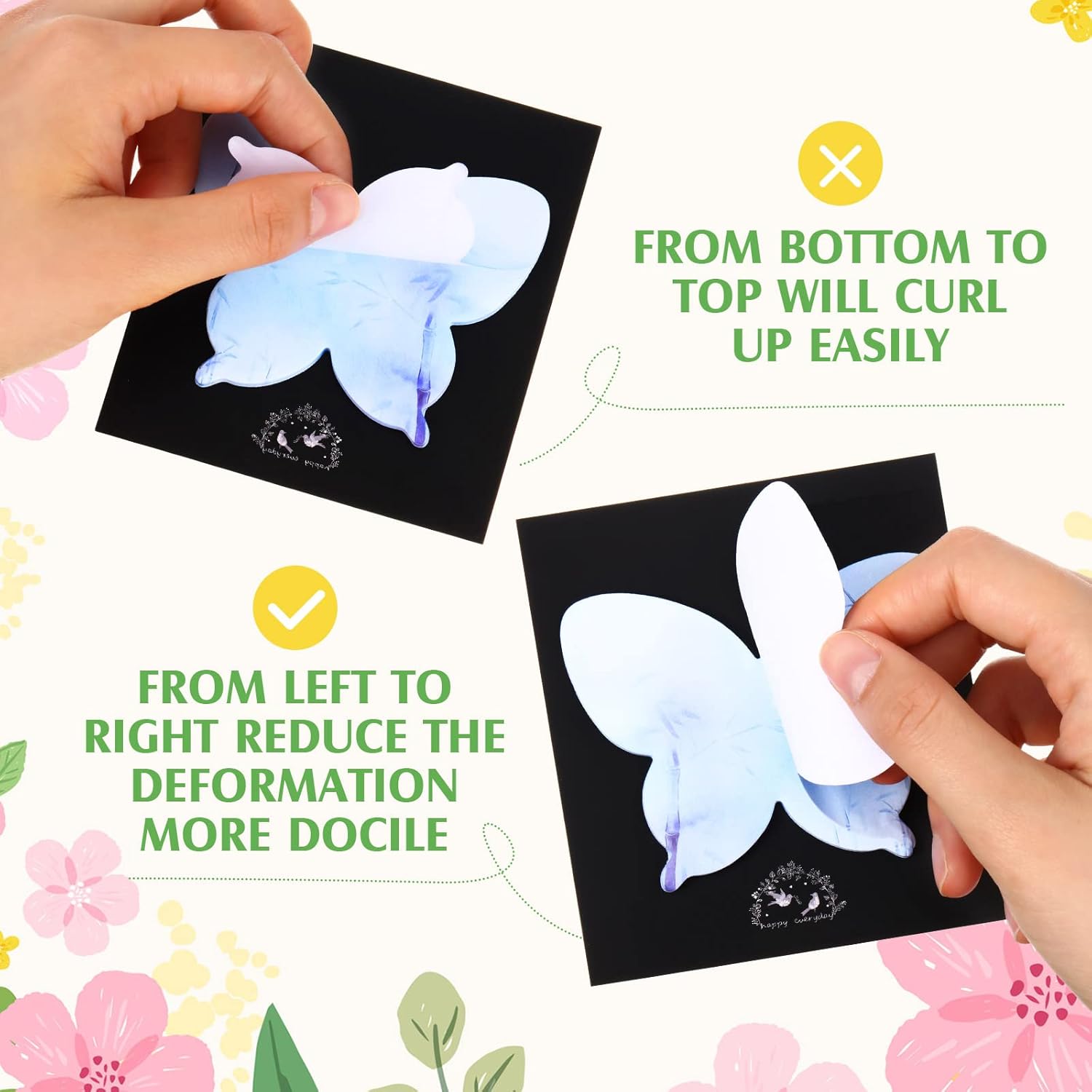 Breling 360 Pieces Sticky Notes Cute Butterfly Shaped Self-Sticky Notes Colored Watercolor Sticky Party Favor Note Memo Pads for Reminders Studying School Home Family Office Supplies - Image 3