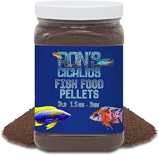 Mbuna Blend Fish Food, Premium Tropical Fish Food Pellets with Protein, Veggies & Fruits for Healthier, Brighter & Bigger Tropical Fish & Cleaner Tanks, 3 LB