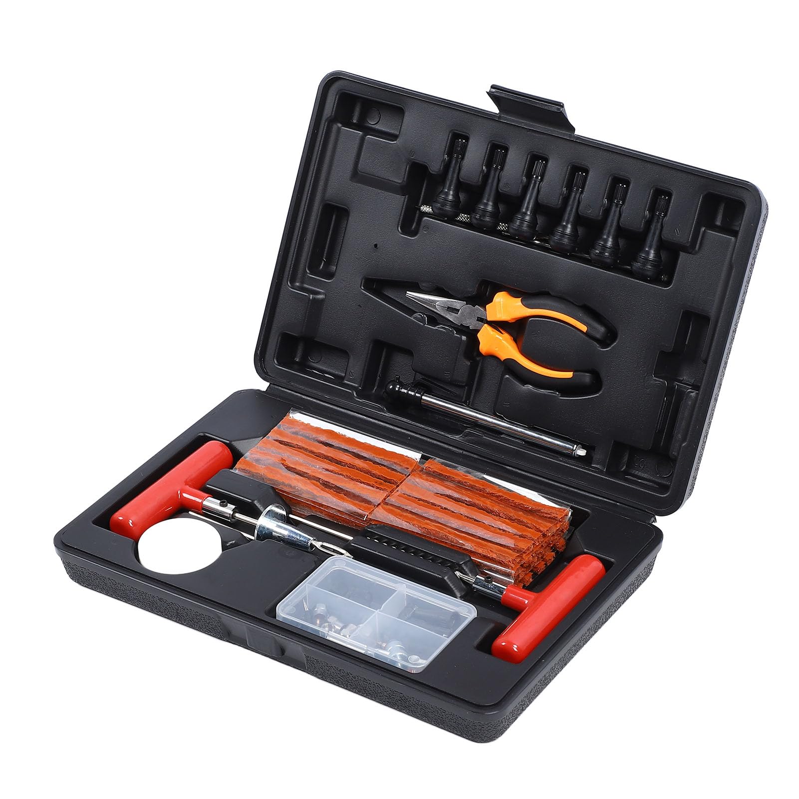 Kit de Reparación de Neumáticos de 98 Piezas, Herramienta Universal de Alta Resistencia para Reparar Pinchazos, con Caja de Almacenamiento para Coche, Motocicleta, Camión,