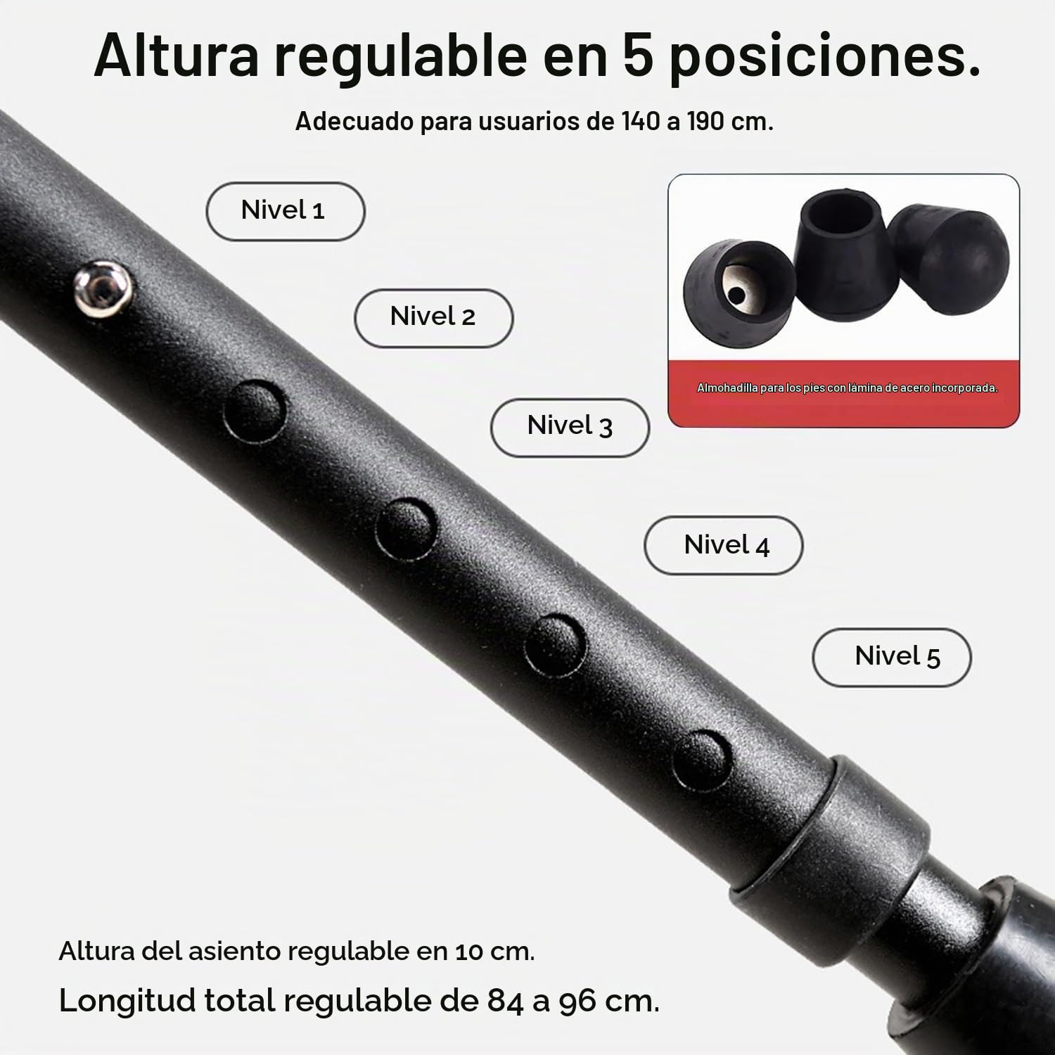 Baston Silla Plegable,Bastón con Asiento Plegable,Bastón Robusto con 3 Patas,Capacidad De Carga De 120 Kg,Cinco Alturas Ajustables,Adecuado para Personas Mayores,Discapacitados y Tumbonas