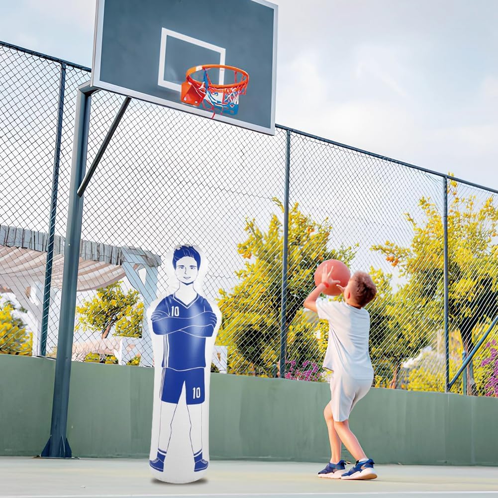 Aufblasbarer Fußball-Dummy, Fußball-Trainings-Dummy Tumbler Air Mannequin Free Kick Defender Wall Punching Tower Bag Boxsäule Sandsäcke für Kicks Dribbling Passing Drills