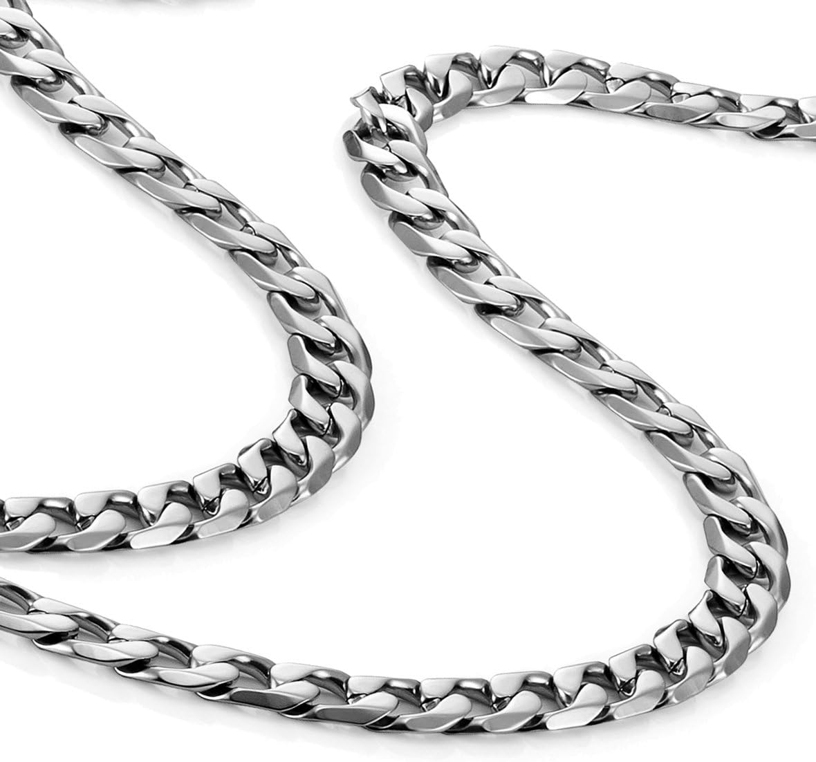 Urban Jewelry Classic Mens Necklace 316L Stainless Steel Silver Chain Color 18",20",22" (6mm)
