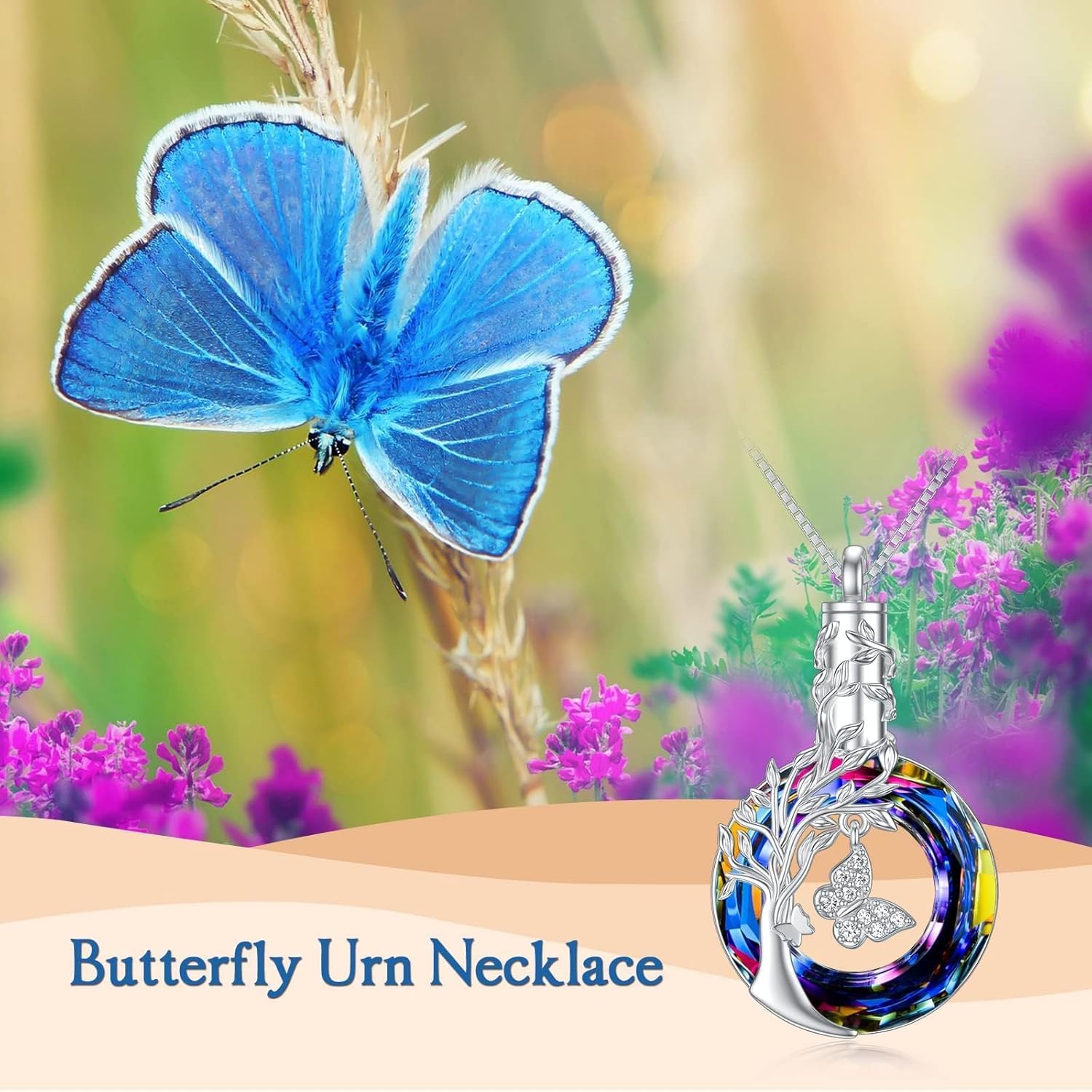 TOUPOP Butterfly Cremation Jewelry for Ashes Urn Necklace for Ashes Sterling Silver Memorial Jewelry - Image 5