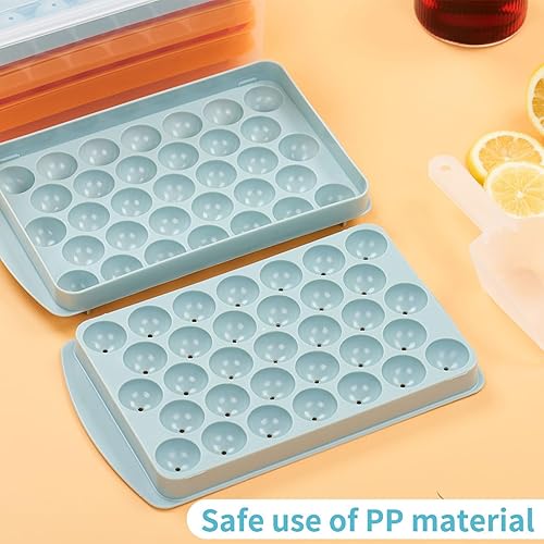 Miniatura 3 de Bandeja redonda para cubitos de hielo, bolas redondas para cubitos de hielo para congelador, tiene tapa y bandeja para cubitos de hielo, mini