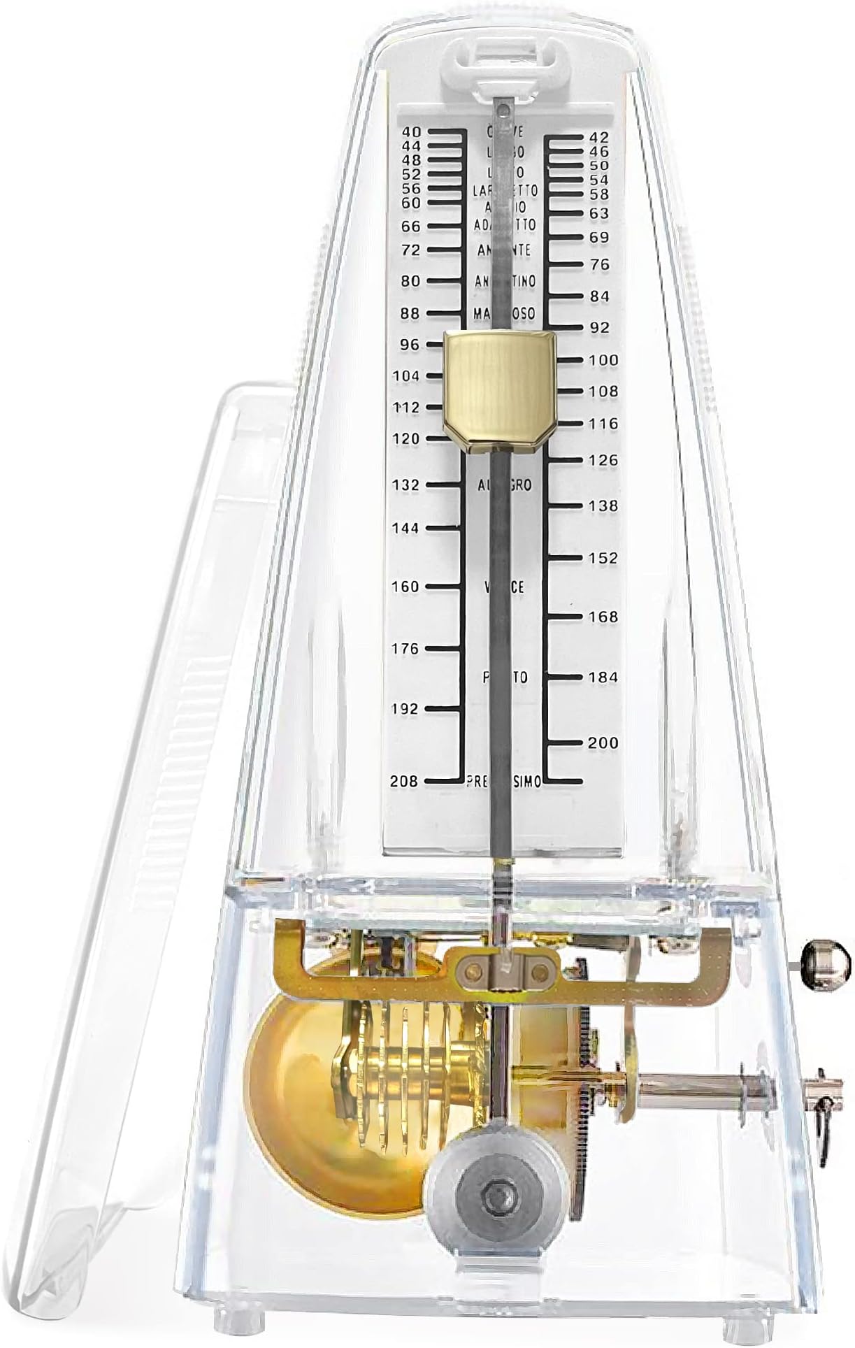 SiliPacksMechanical Music Metronome Elegant Design Music Timer for Drums Piano Bass Violin Guitar Track Tempo and Beat Instrument (Transparent)
