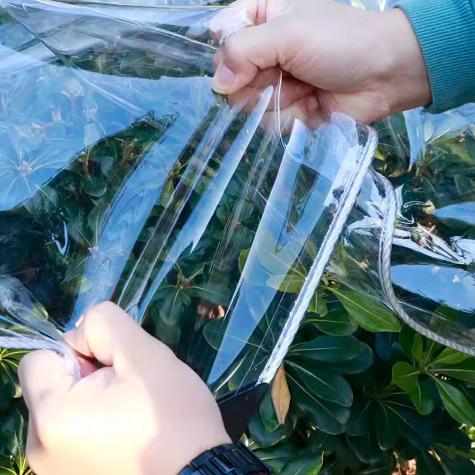 Dekzeil, Pvc, Waterdicht, Transparant, Met Ingestanste Ringen Weerbestendig Slijtvast Opvouwbaar 0 35 Mm Regenbescherming Dekzeil Voor Tuinmeubelen Planten Kas Hondenhok 1 3 X 1 8 M 1236192846
