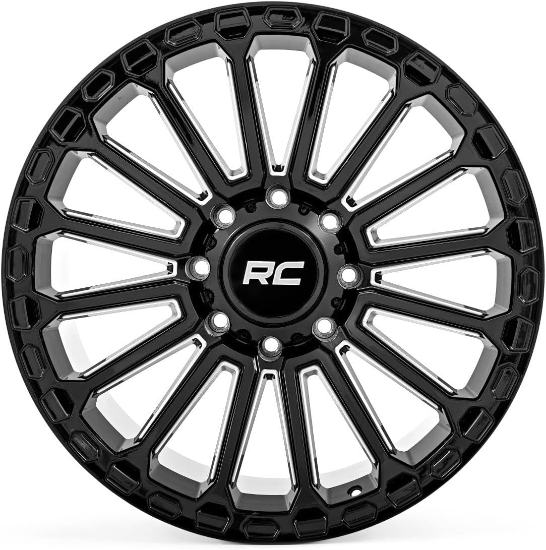 Rough Country 97 Series One-Piece Aluminum Wheel - 17x9, 6x5.5 Bolt Pattern, 12mm Offset, Gloss Black