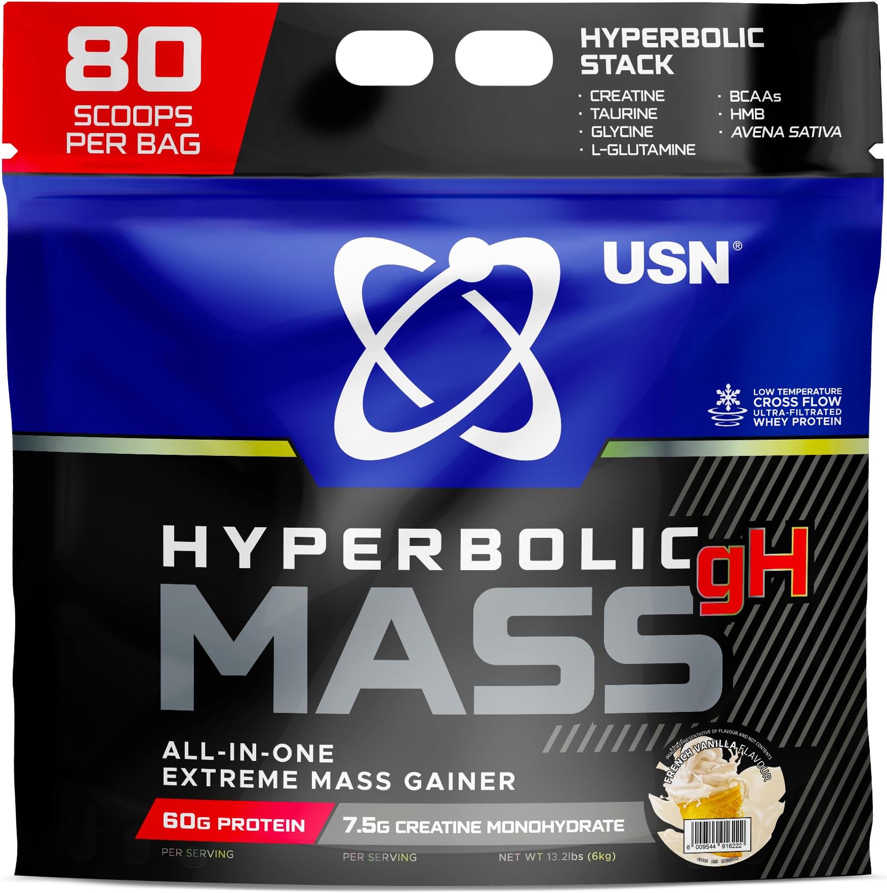 USN Hyperbolic Mass Gainer Protein Powder, GH Vanilla 6kg