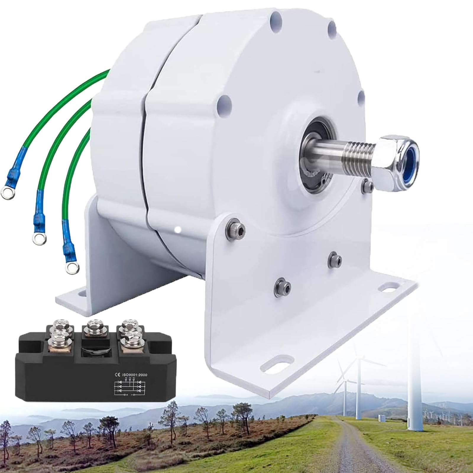 Alternateur triphasé 24V 800W NdFeB à faible régime 600 TR/Min pour turbine