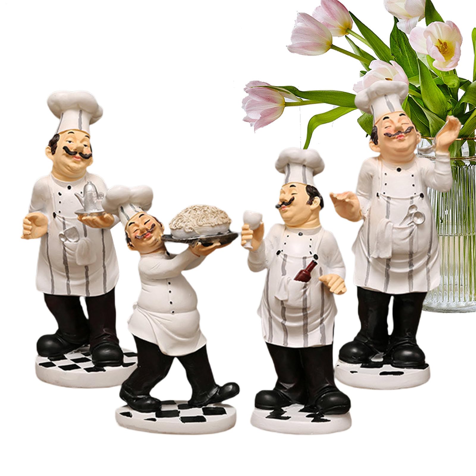 Generico Decorazioni da chef per cucina, figurine da chef per cucina | Figurina da bancone dello di - Statue da tavolo in resina, ornamenti da tavolo, centrotavola per casa, ristorante