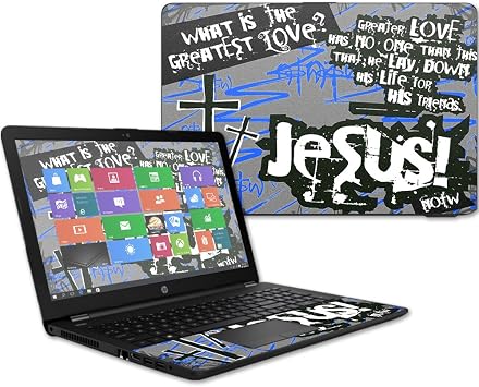 MightySkins Skin Compatible with HP 15t Laptop 15.6" 2017 - Love Jesus | Protective, Durable, and Unique Vinyl Decal wrap Cover | Easy to Apply, Remove, and Change Styles | Made in The USA