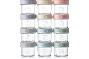 12-Pack Baby Food Glass Storage Containers | For Nutribullet