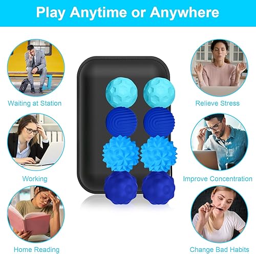 Miniatura 53 de BUSOHA Bolas de silicona para la ansiedad, paquete de 4 juguetes para adultos, juguetes sensoriales para adultos, adolescentes, regalos para calmar