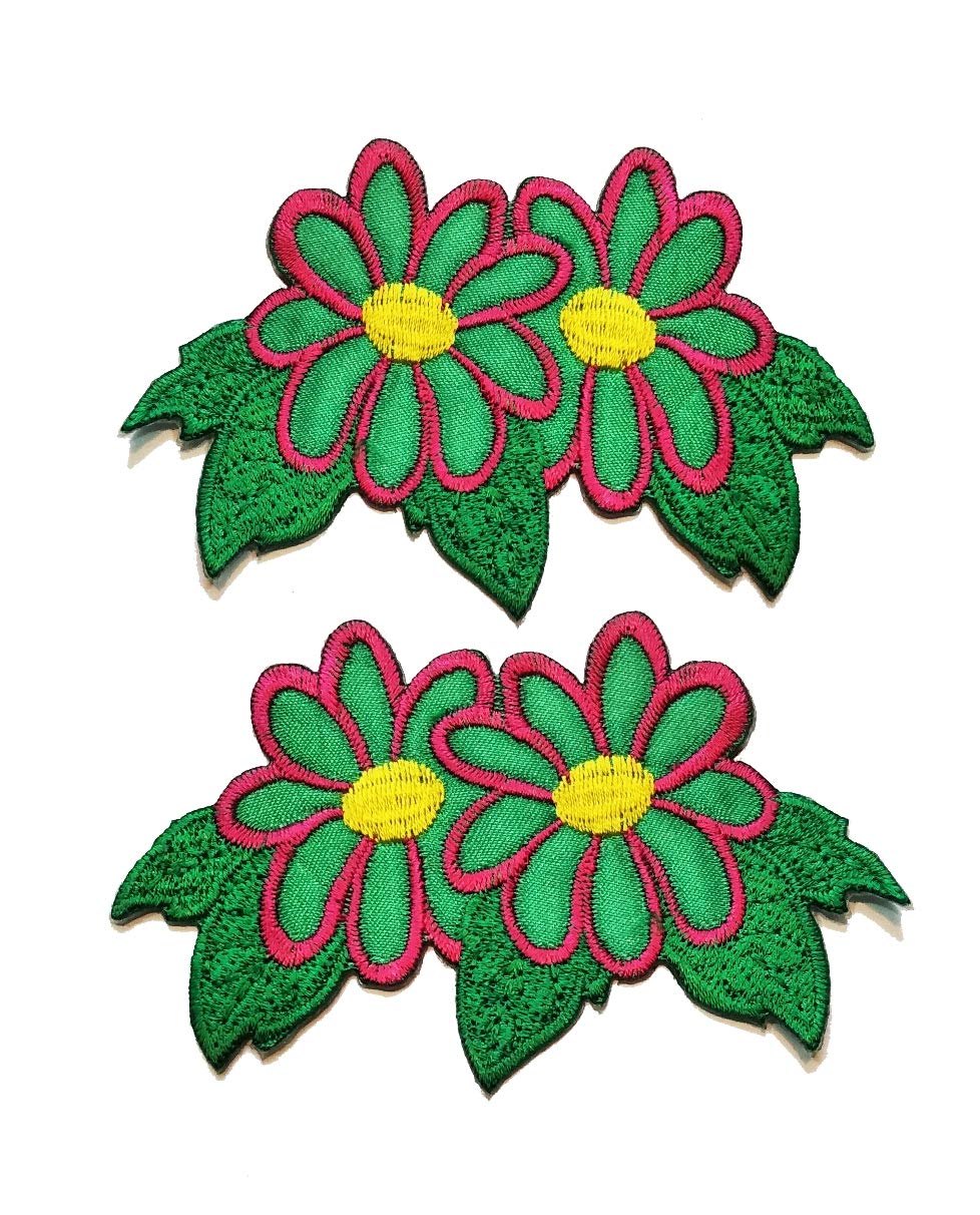 Nipitshop Patches Green Sunflower Bouquet Leaves Embroidery Lace Flower Fabric Applique Sew on Patches Embroidered Patch DIY for Clothings Jeans Skirt Vests Scarf Hat Backpacks