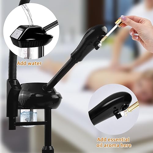 Miniatura 6 de Vaporizador facial para humidificador de ozono atomizador adjuntar 5 lupas y luz, vaporizador facial profesional limpia la piel reafirmante poros e