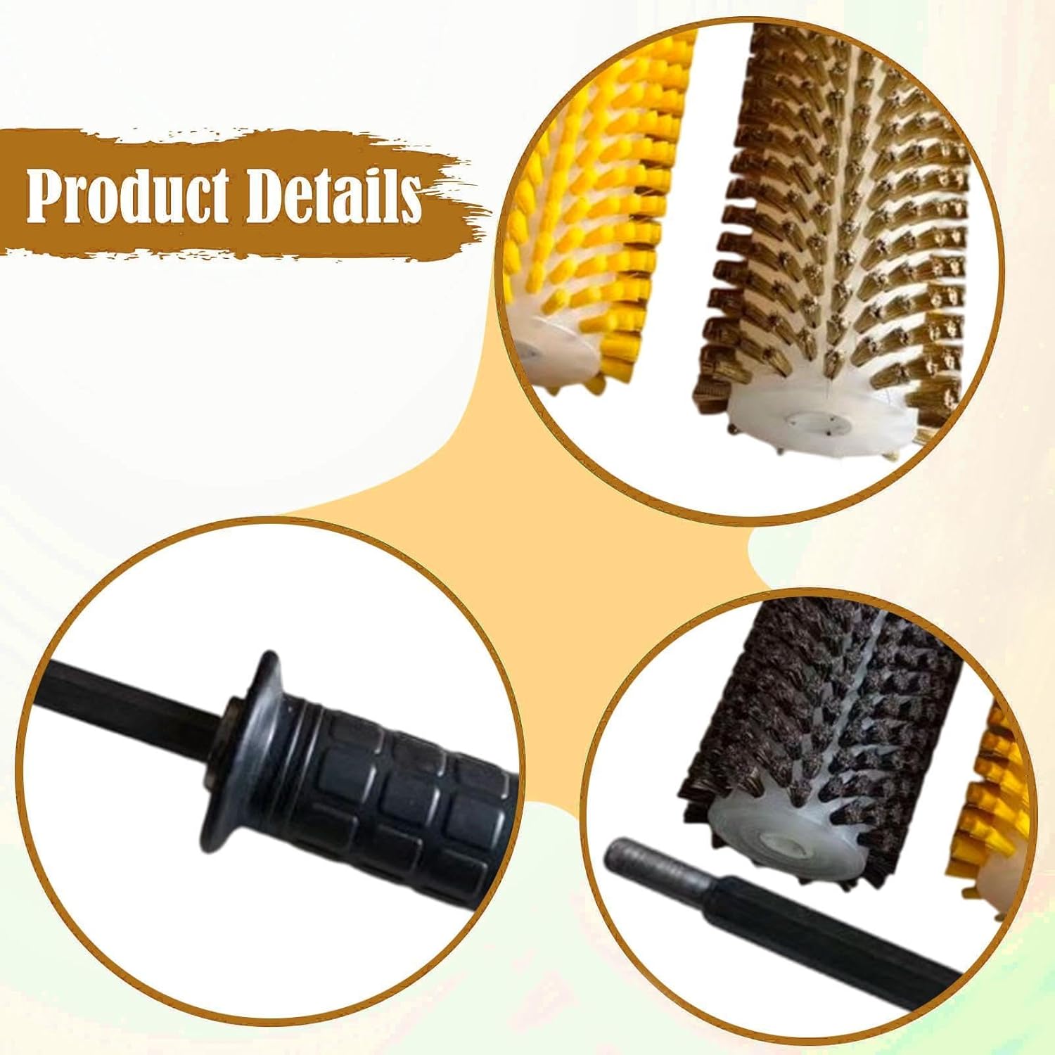 Deevoka スキー ワックスブラシ 電動ロータリーブラシキット 軽量 持ち運び便利 効率的ワクシング 多機能 ハンドル付き 全面