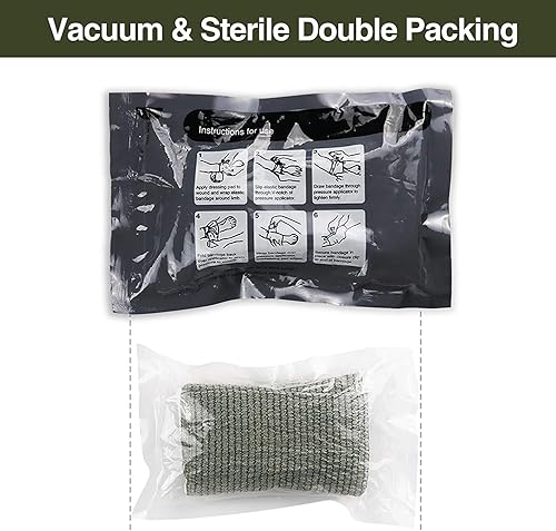 Miniatura 2 de RISEN Vendaje israelí de compresión estériles al vacío para primeros auxilios, emergencia, batalla, heridas, auto-rescate (6 pulgadas, paquete de 3)