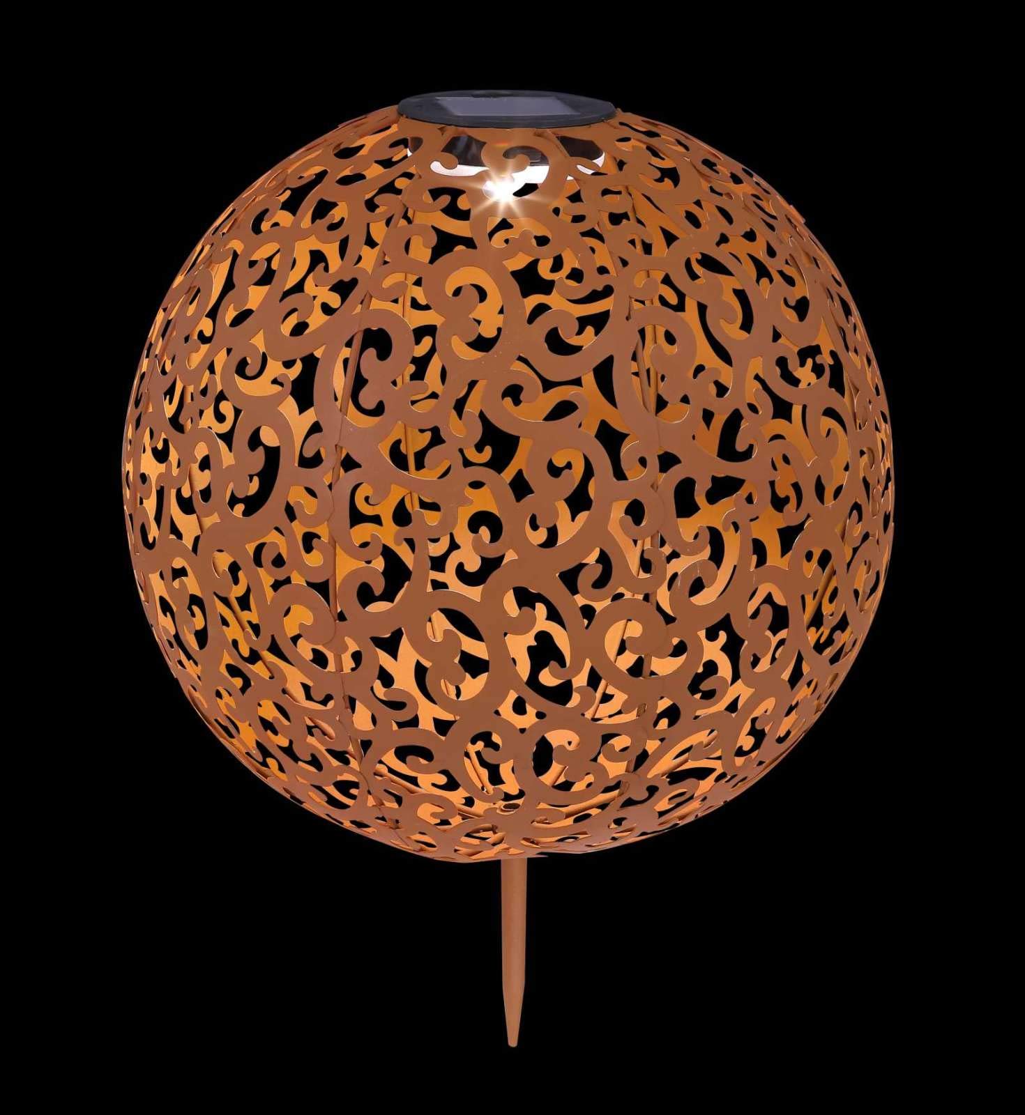 Globo - Lampada solare in metallo, 0,12 W, colore: Ruggine