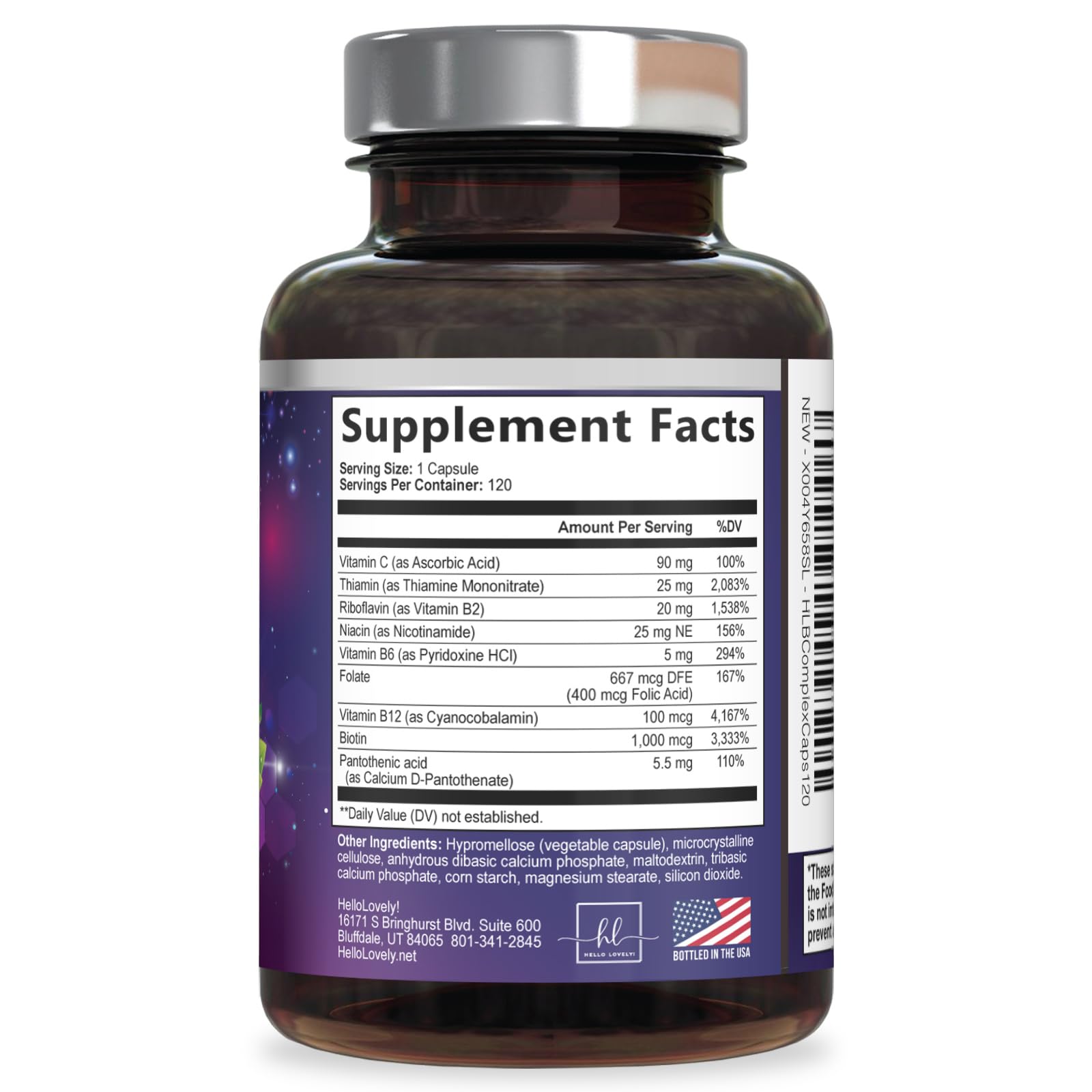 B Complex Vitamin Supplement - 3X Strength with Biotin, Vitamin C & Folic Acid - Super B12 Complex Vitamins for Energy, Supports Hair Growth, Immune Support for Women & Men, USA Bottled, 120 Capsules — Amazon image 8