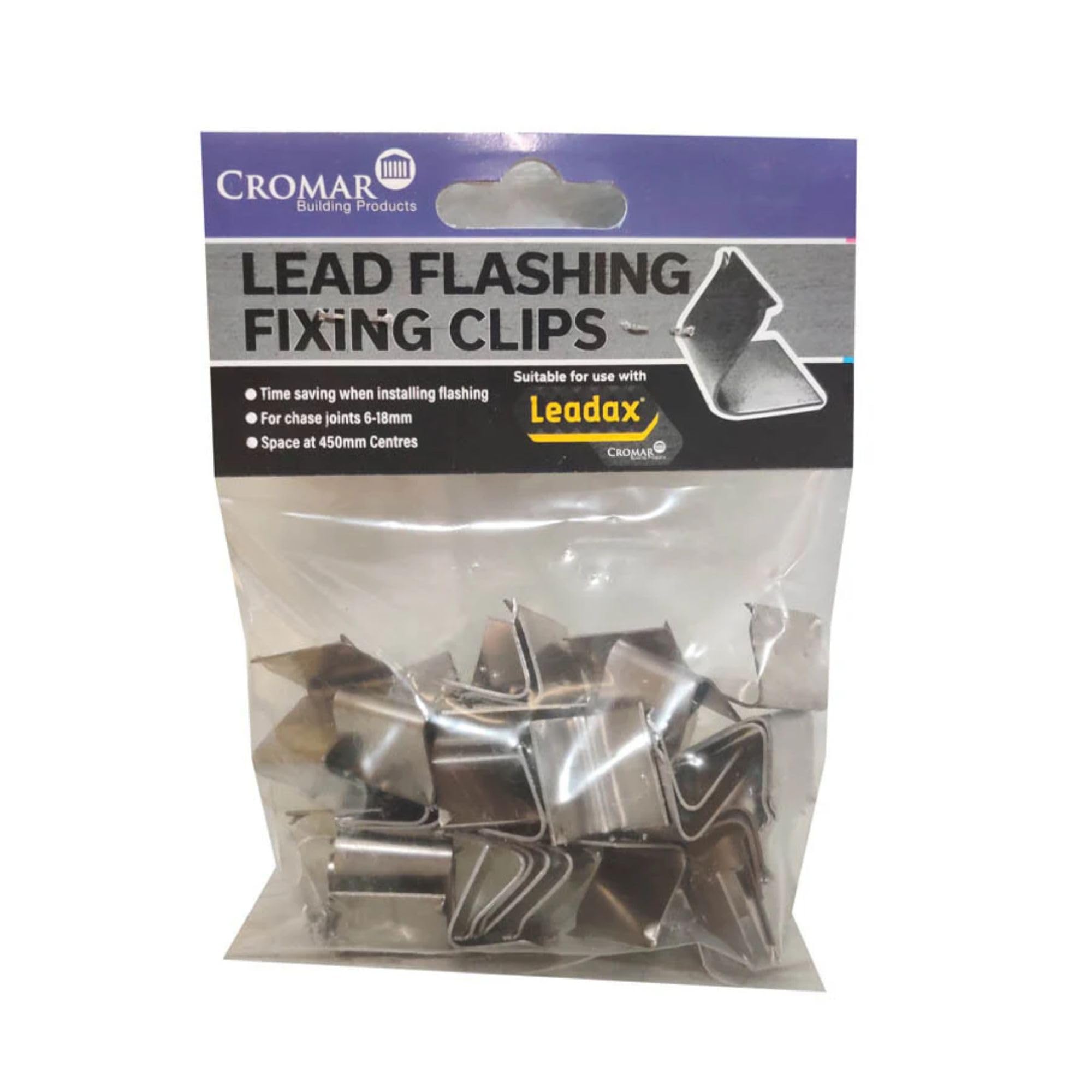 Ara Choice Silver Cromar Leadax® Fixing Clips – Pack Of 50 | Secure Attachment For Leadax Lead Alternative And Lead In Masonry Joints | Lead Flashing Fixing Clips