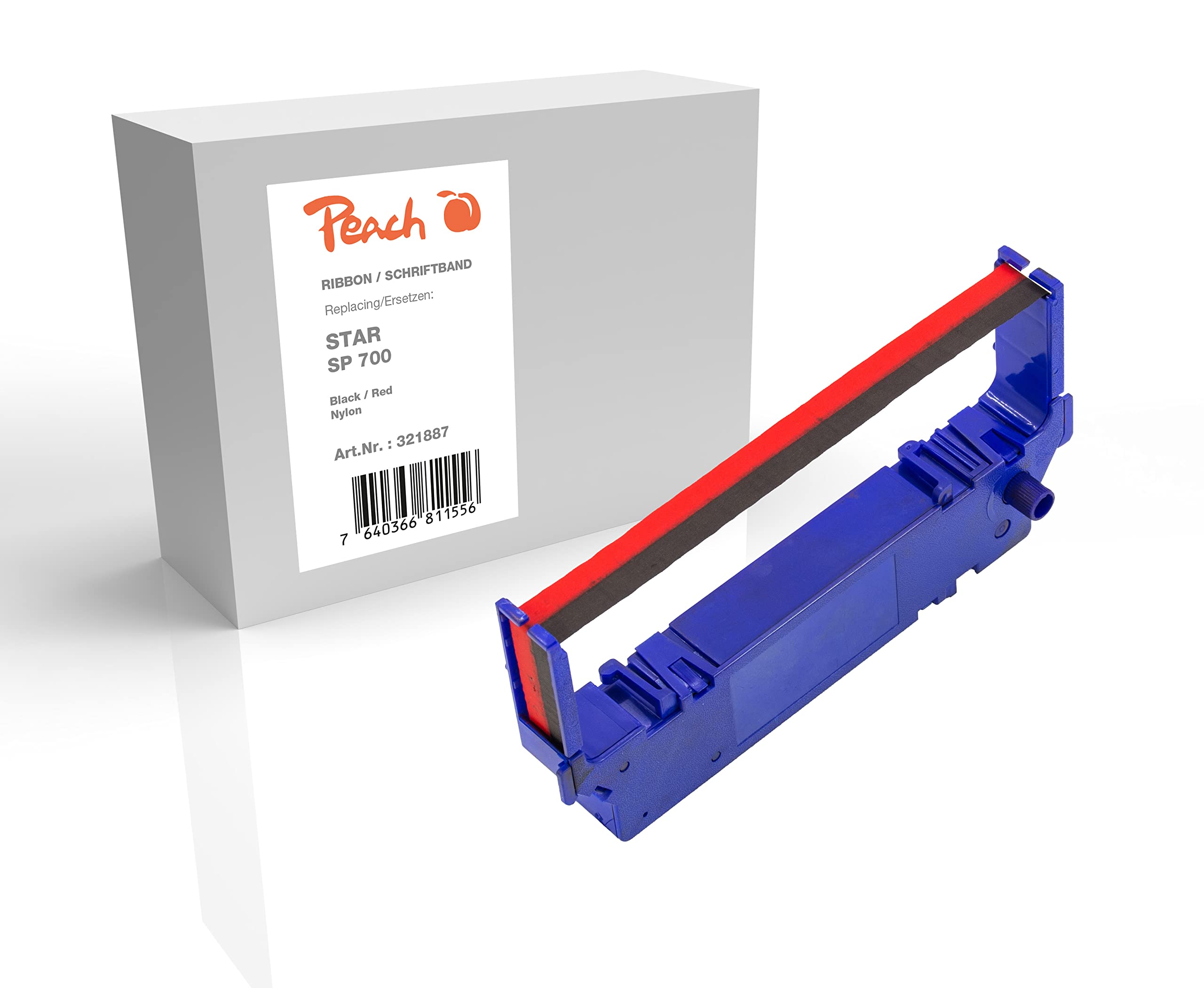 Ruban encreur Peach pour Star SP 700 - Noir/Rouge en Nylon