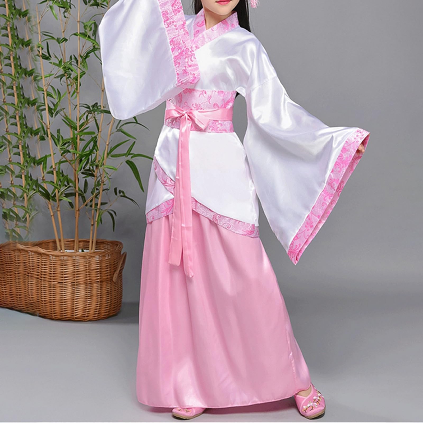 Generisch Elegante costume storico per bambini per spettacoli sul palco, outfit cosplay in stile antico, abbigliamento classico da principessa per festival, travestimento di alta qualità con dettagli