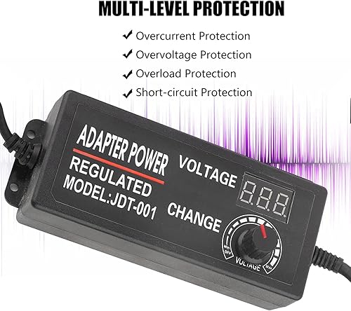 Miniatura 3 de Adaptador de corriente AC/DC ajustable 3-12V/4-24V/9-24V Pantalla LED, adaptador de corriente universal antiinterferencias 3v/9v/12v/24v fuente de