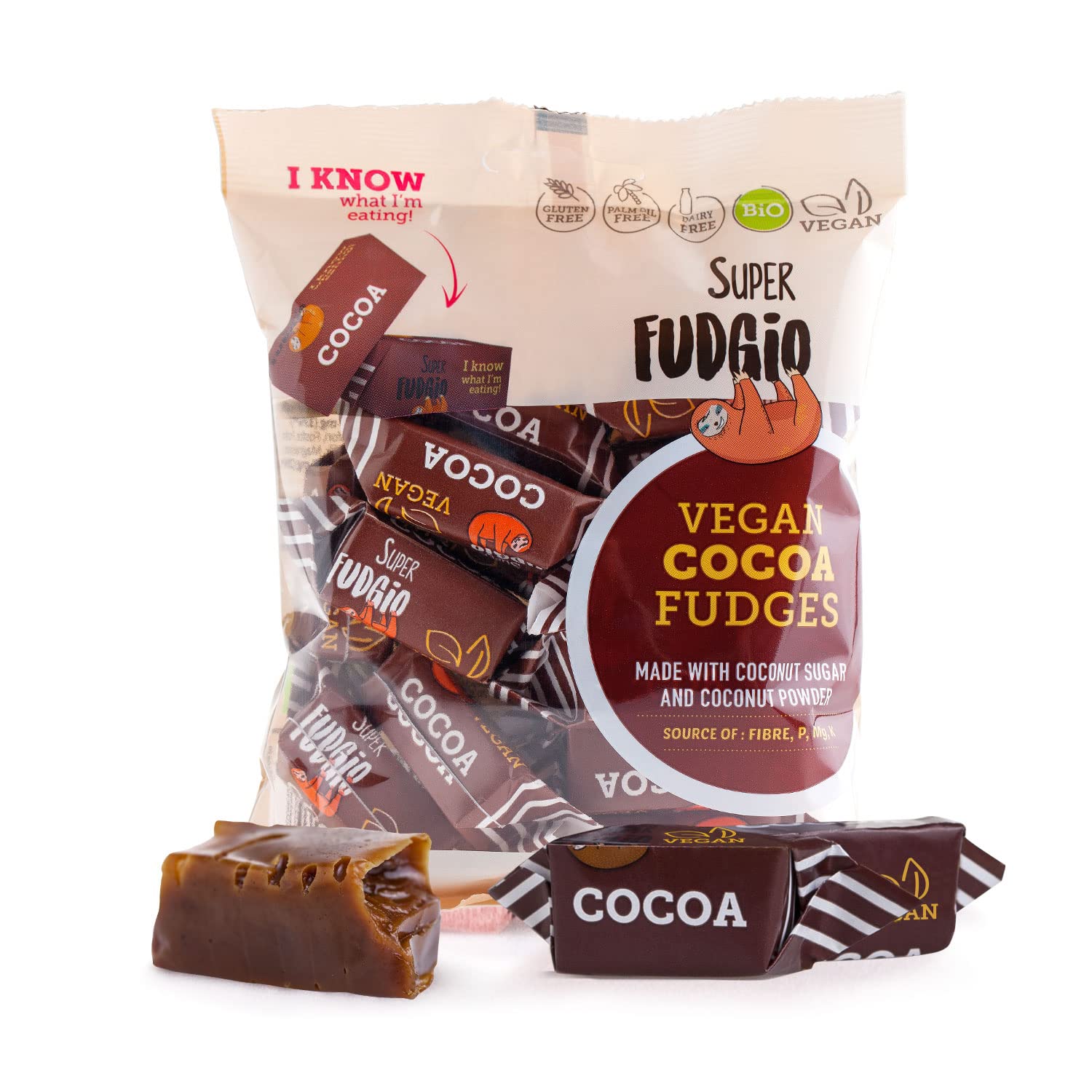 SUPER FUDGiO Bio Bonbons -Kakao – Vegan und Glutenfrei ohne Palmöl - mit 100% Bio Kokosmilch und Kokosnusszucker | 10 X 150g Multipack