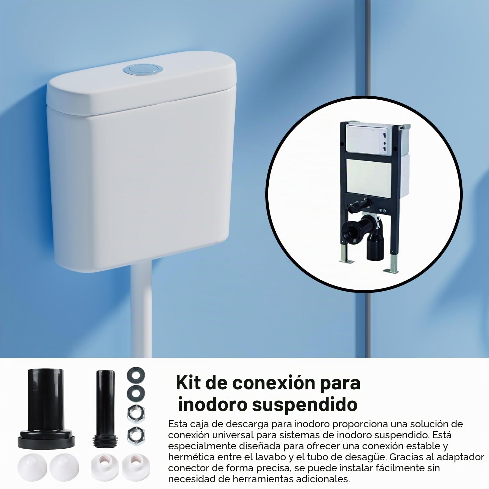 Kit de conexión para descarga de pared, diámetro de la tubería de PVC 90/110, longitud 180 mm, compatible con Geberit Duofix 405.116.00.1. Manguera de drenaje de pared (modelo: