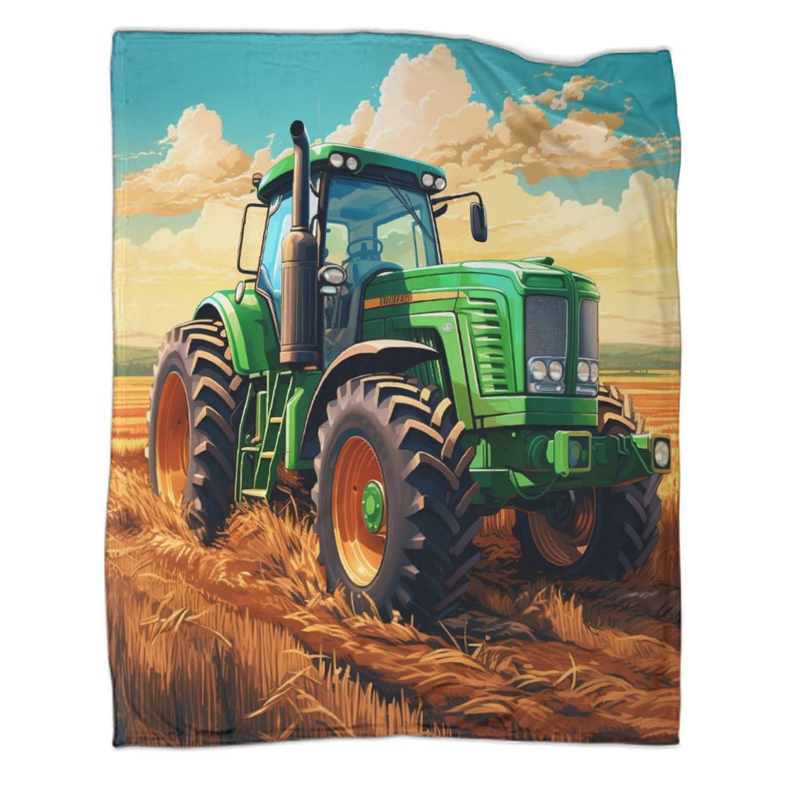 VFKLZCNYR Tractor Ultra Soft 3D Printed Flannel Blanket Pattern Cozy Microfiber Plush Sherpa Blanket Warm Throw Blanket for Kids And Adults Throws Blankets 80x90inch(200x230cm)