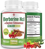 Vista 8 de Suplemento de berberina de 1500 mg – Berberina HCl de primera calidad 97% pureza Berberina más canela de Ceilán pura, berberina de alta potencia
