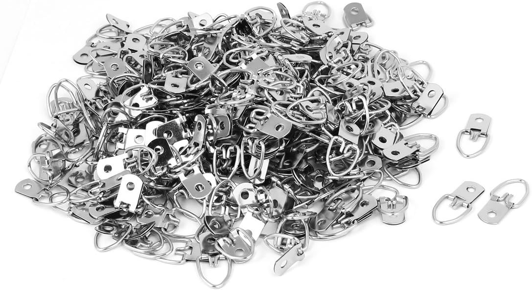 32mmx15mm Single Nails, Screws & Fasteners Hole D-Ring Picture Photo Frame Hanging Hanger Picture Hangers Hook 500pcs