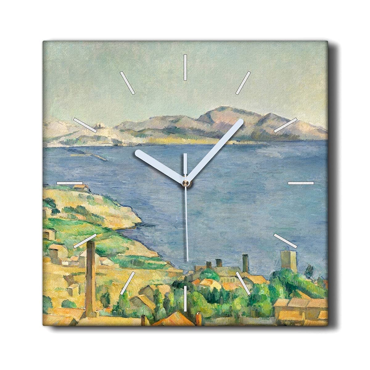 Horloge sur Toile Décoration Murale Sans Tic-Tac Salon Paysage Aquatique 30x30