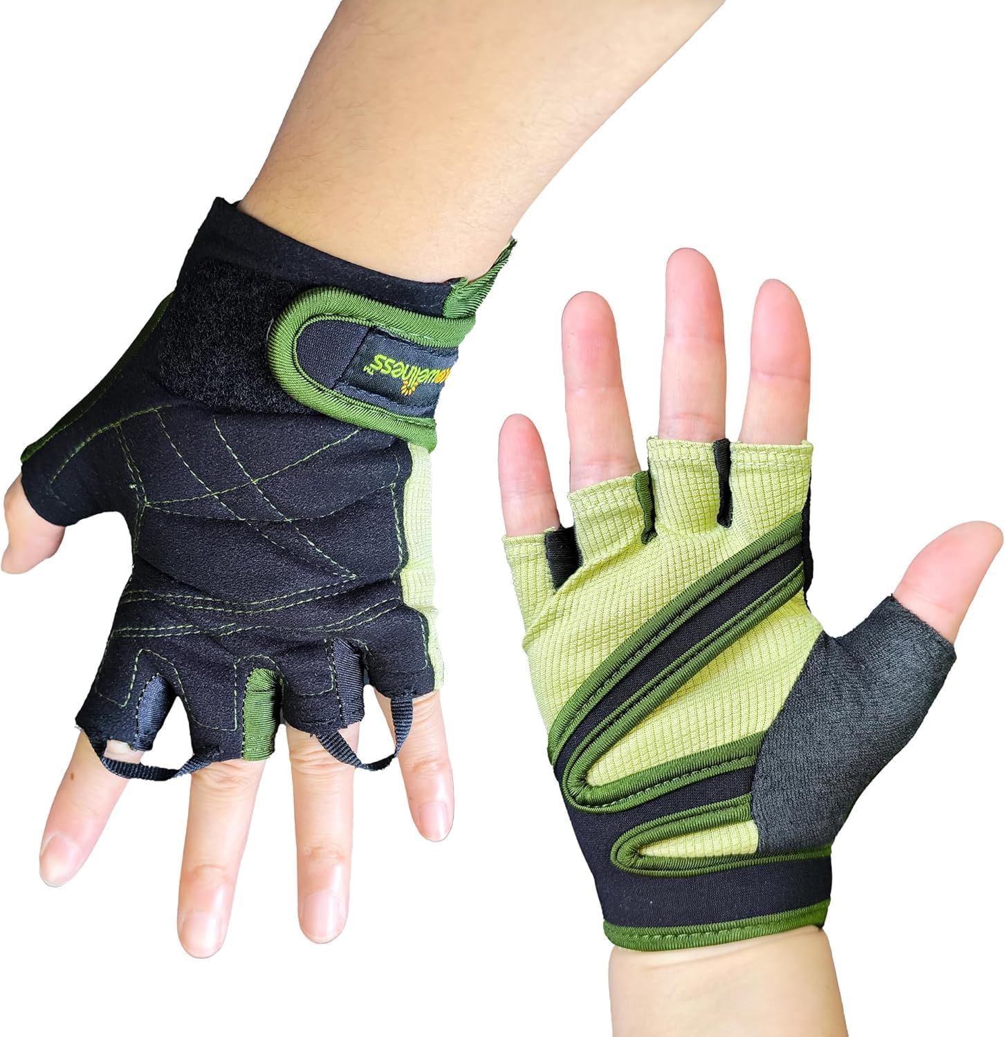 leikefitness Workout Gloves – Ergonomic Design Weightlifting Gloves with Anti-Slip Palm for Gym, Cycling, and More – Breathable and Lightweight Fingerless Bike Gloves for Men and Women