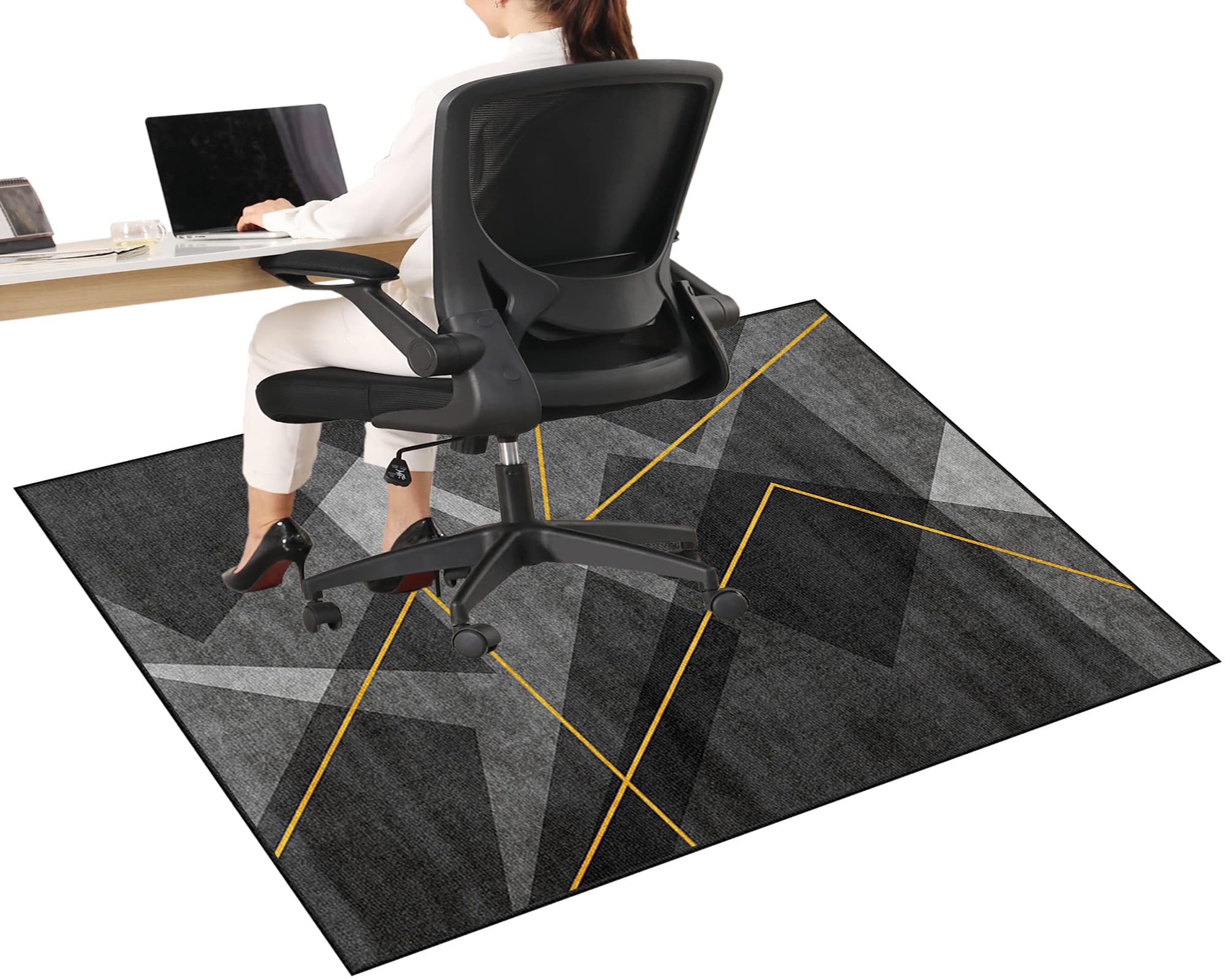 Office Chair Mat for Carpeted & Hardwood Floor Non Slip Computer Desk Chair Mat for Low Pile Carpet Floor Protector Mat for Rolling Chair Office Protector Rug Floor Mats for Office Chair 90 x 140 cm