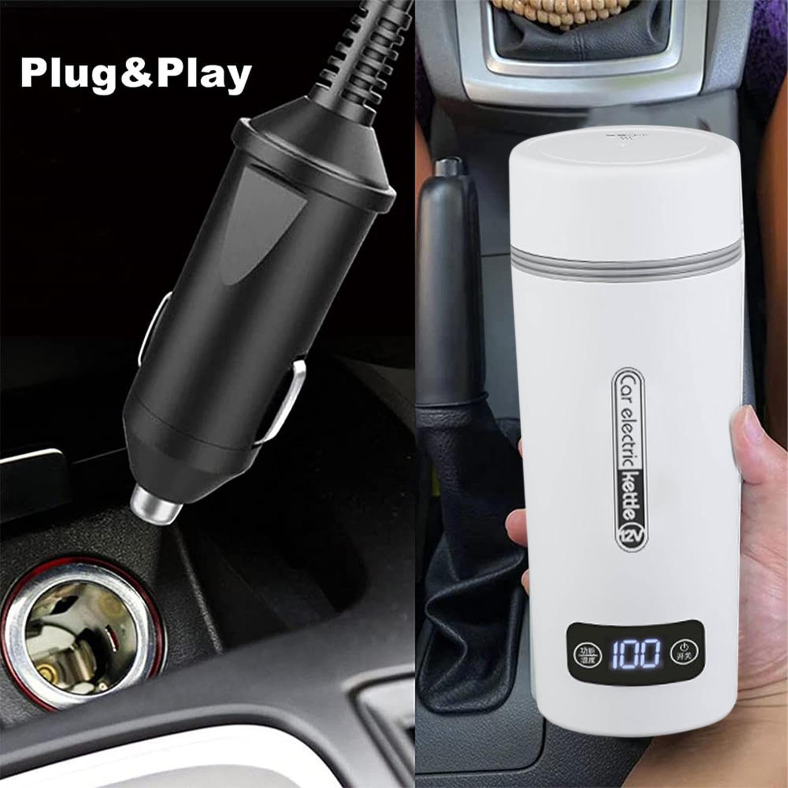 Hervidor de Agua para Coche Botella Calentadora Eléctrica de 12V